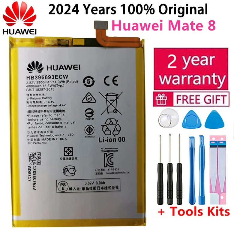 Huawei Original Phone Battery 4000mAh HB396693ECW For Huawei Mate 8 NXT-AL10 NXT-TL00 NXT-CL00 NXT-DL00 Replacement batteries