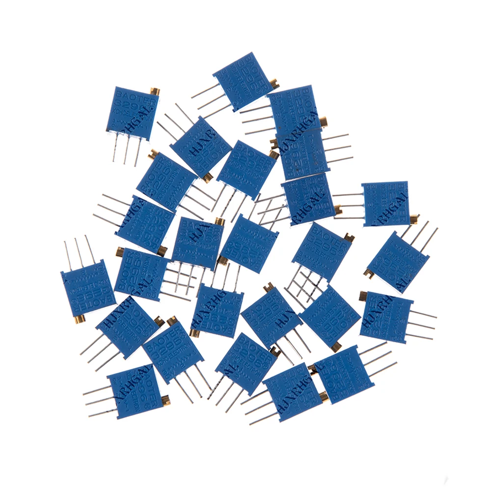 15pcs 3296 3296w 100ohm-2Mohm 0.5w Variable Resistors MultiTurn trimmer adjustable precision 3296w Potentiometer kit