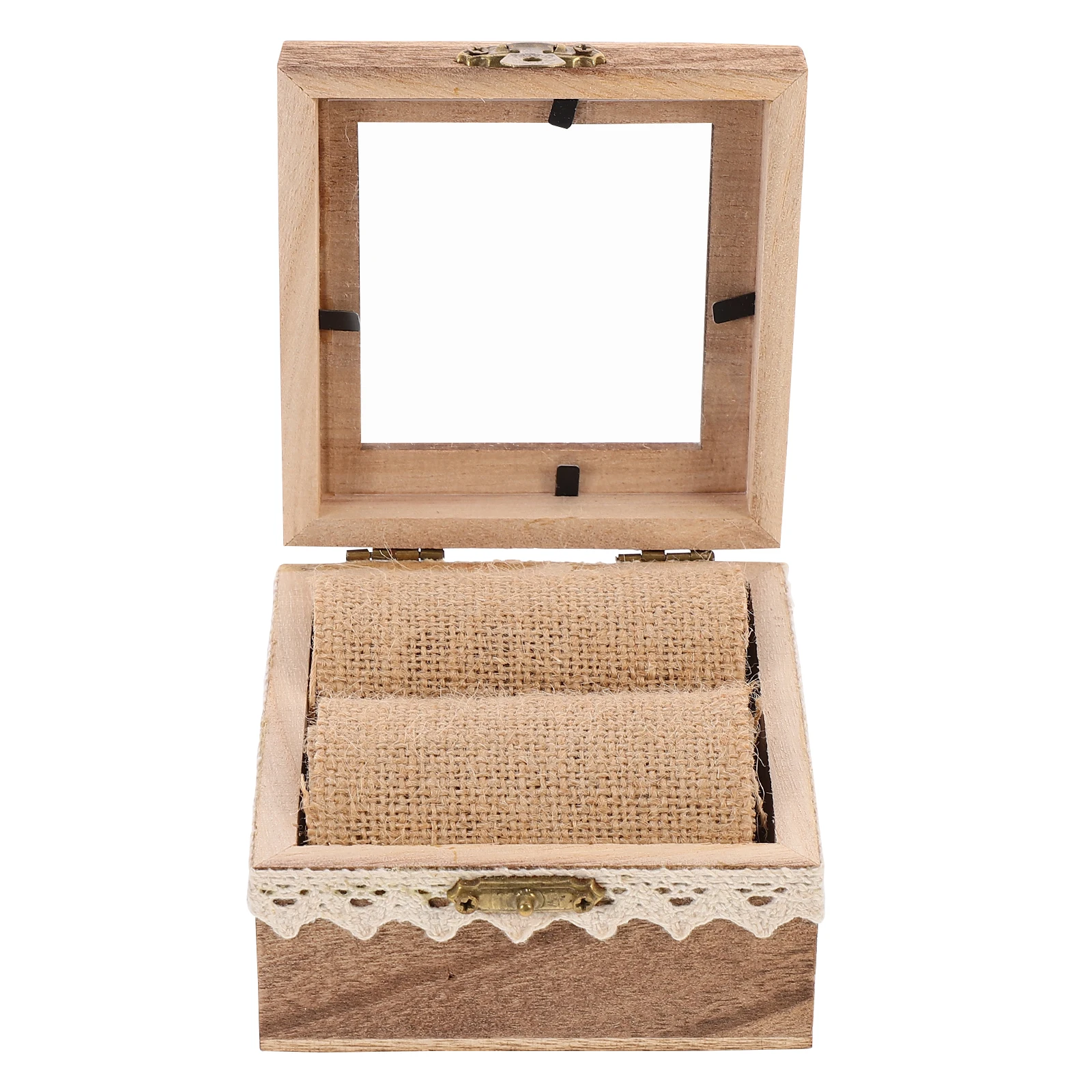 

Vintage Jewelry Wooden Wedding Ring Box Storage Case Necklace Organizer Earrings Boxes Jewellery Travel