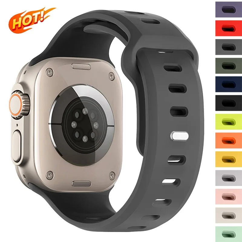 Sportarmband für Apple Watch Band 45 mm 44 mm 46 mm 42 mm 49 mm 38 41 40 mm Silikon-Correa-Armband für iWatch Serie 11 10 9 8 7 6 5se