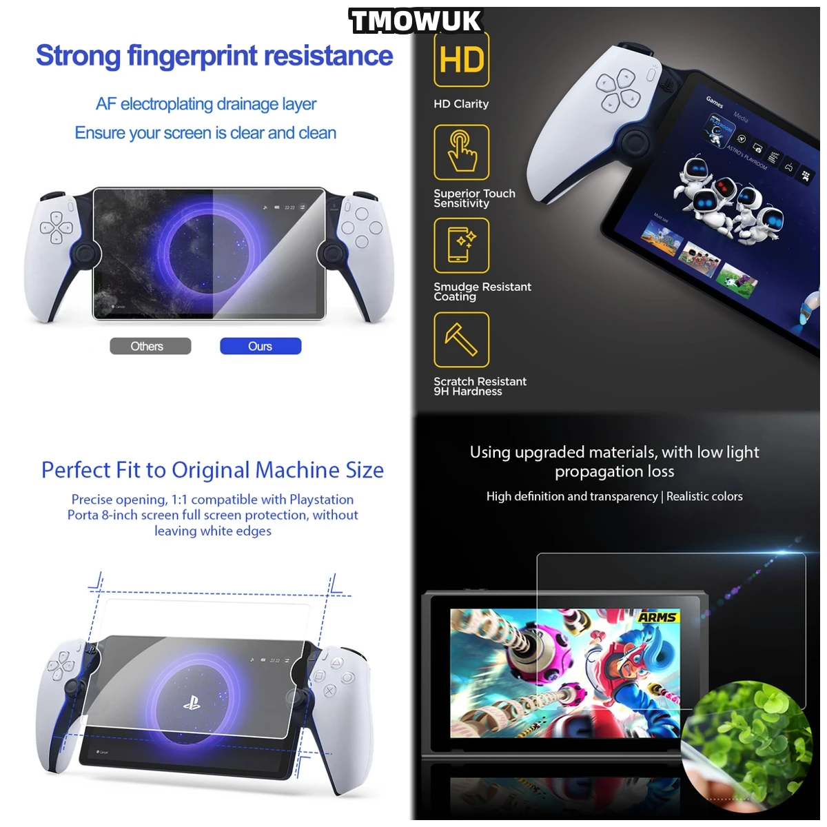 

Scratch-Resistant Tempered Glass Screen Protector For Sony PlayStation Portal 5 PS5 Transparent Anti-Fingerprint