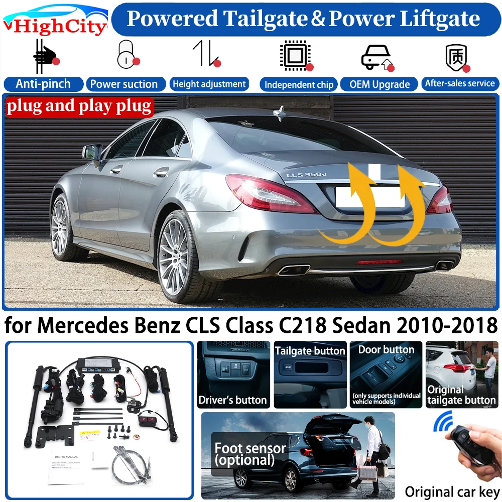 for Mercedes Benz CLS Class C218 Sedan 2010-2018 Automatic Smart Powered Tailgate Power Liftgate Intelligent Trunk Lift Kit