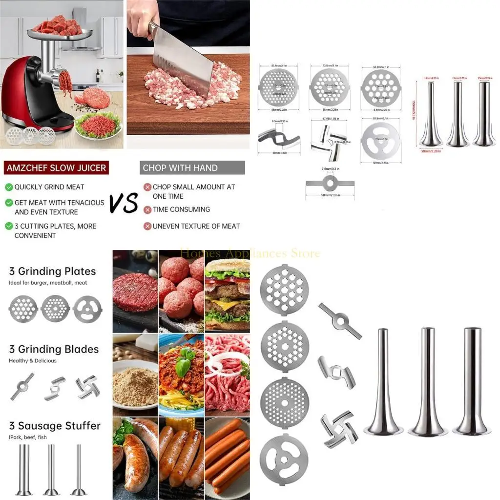 

D0AB Grinder Crusher Mixer Mincer Plate Disc Knife Blade Sausage Stuffer Tubes