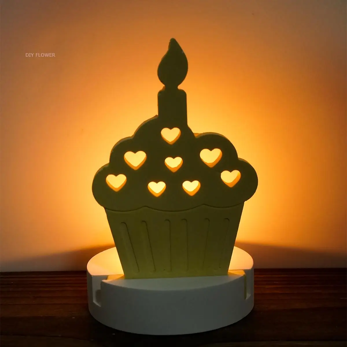 DIY Cake Candle Holder Silicone Mould 3D Plaster Concrete Love Cake Candlestick Dessert Mould Birthday Party Decoration Tools