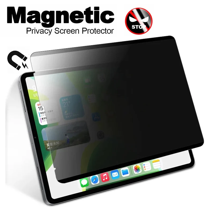 

Privacy Screen Protector for 2024 iPad Air Pro 11 13 Magnetic Anti-peep Anti-Glare Film for Mini 6 Air 2/3/4/5 10th 10.5 12.9''