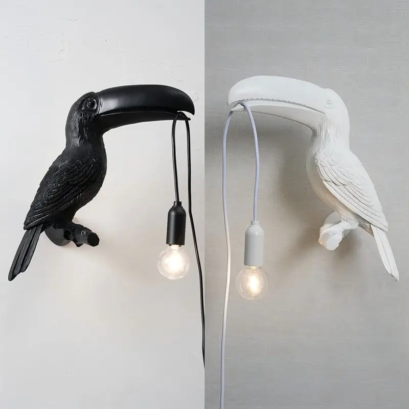

Toucan Resin Wall Lamps Home Decor Lighting Fixtures Bedroom Bedside Lamp Modern Living Room Bird Decoration with Free Bulb USB