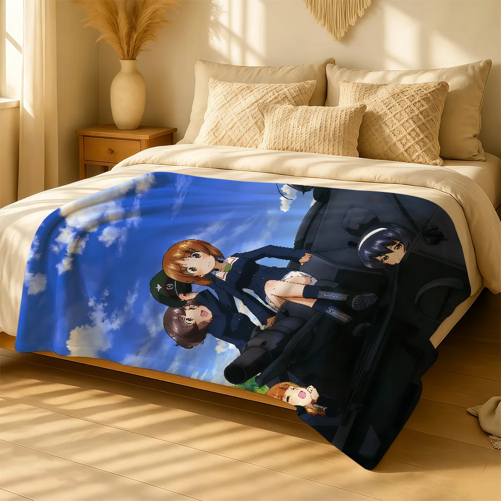 Anime GIRLS Und PANZER Blanket For Soft Warm Knee For Bedroom Living Room Bed Sofa Camping Picnic Office Gift