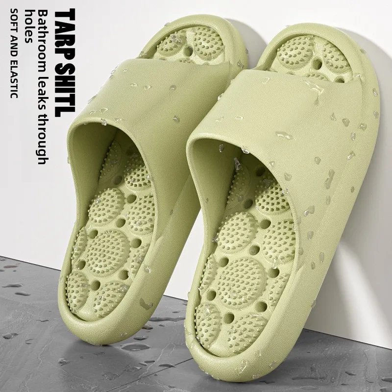 Drainage EVA Massage Slippers Men Women Non Slip Summer Bathroom Sandals Breathable Lightweight Indoor Couple Home Footwear