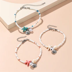 Bohemian Style Summer Beach Starfish Shell Bracelet For Women Men Fashion Handmade Beaded Conch Bracelet Charm Jewelry Gifts