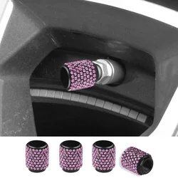 4Pcs Car Valve Stem Caps Handmade Rhinestone Crystal Dust Caps Auto Ornaments Universal Bling Car Accessories for Woman