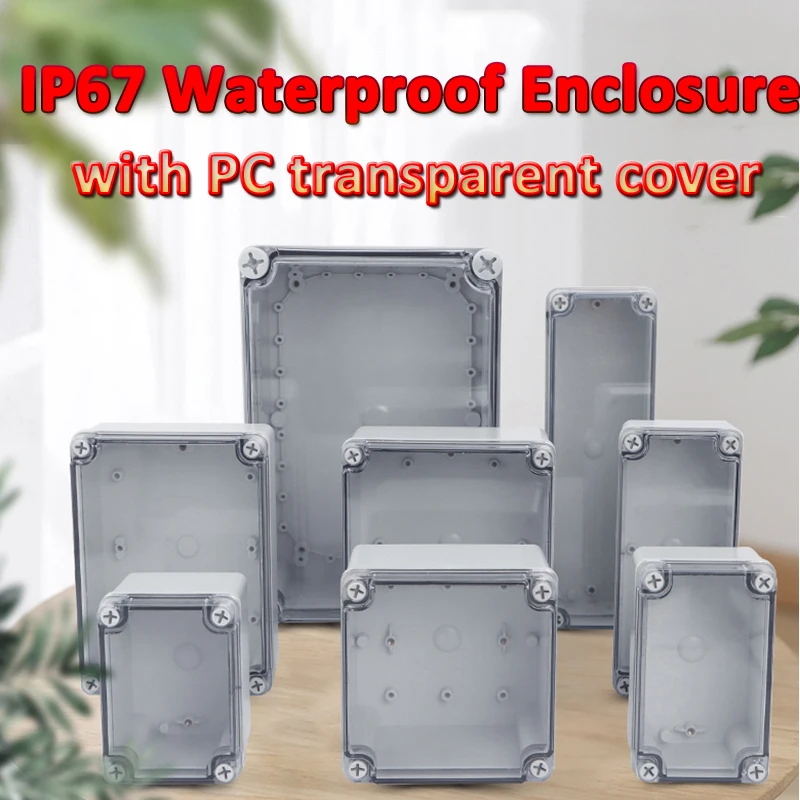 IP67 PC Transparent Box ABS Plastic Waterproof Project Junction Box Electrical Clear Cover Enclosure Distribution Case Supplies