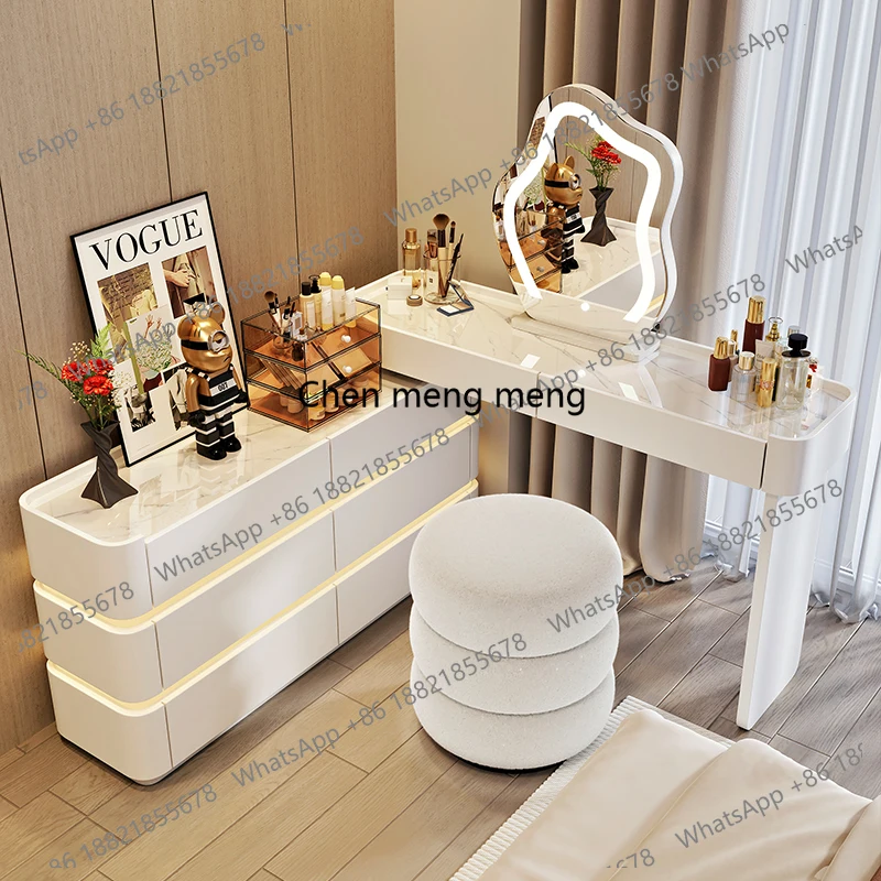 

Light Mirror Dressing Table Women Storage Organizer Jewelry Cabinet Drawers Dressing Table Fashion Desks Aparadores Furniture