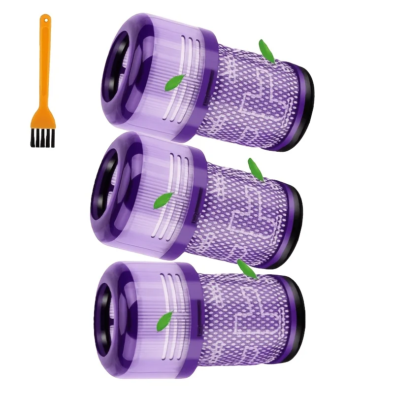 3 Filters + 1 Cleaning Brush | Compatible For Dyson V12 Slim Absolute Detect Handheld Vacuum