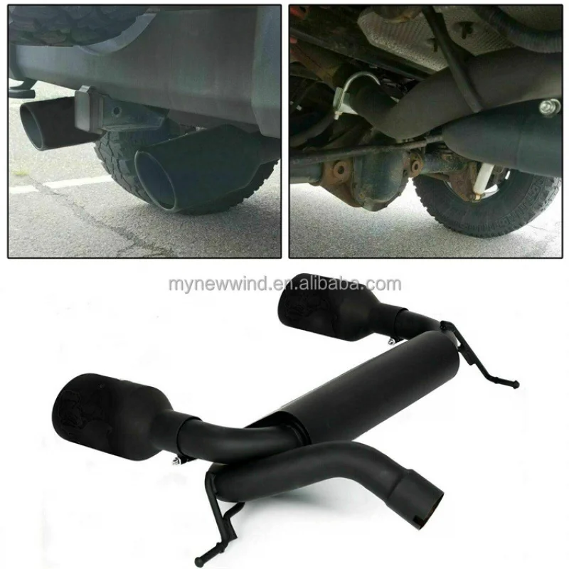 

Suitable Hot Sale JK Rear Axle Dual Outlet Black Exhaust Muffler System
