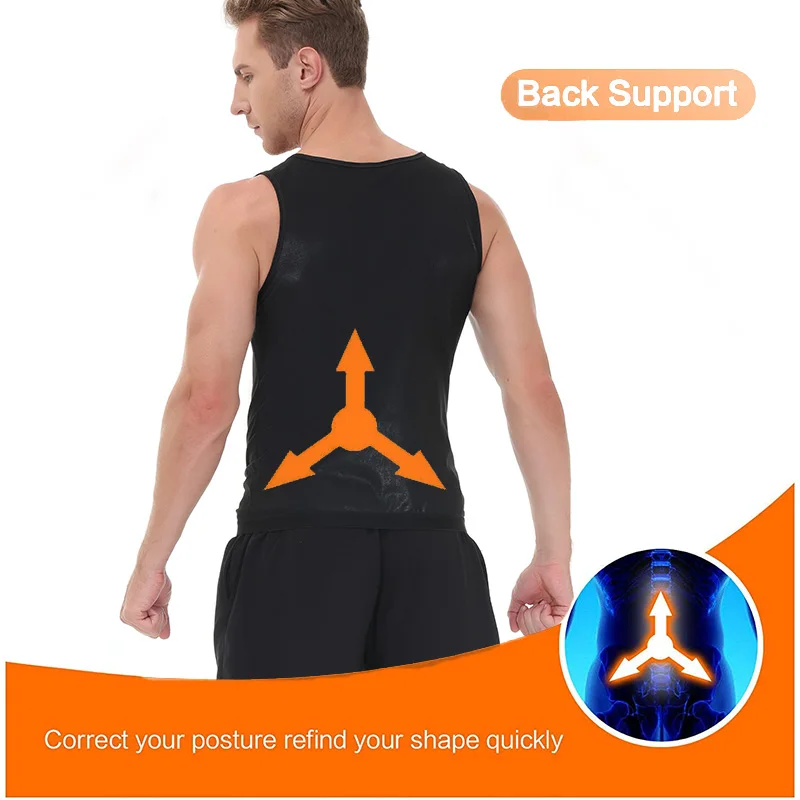 Camisa de Compressão Masculina Manga Curta Camisa de Sauna Pop Armários Suor Suor Para Perda de Peso Camisas Shaper Do Corpo Treino Esportivo