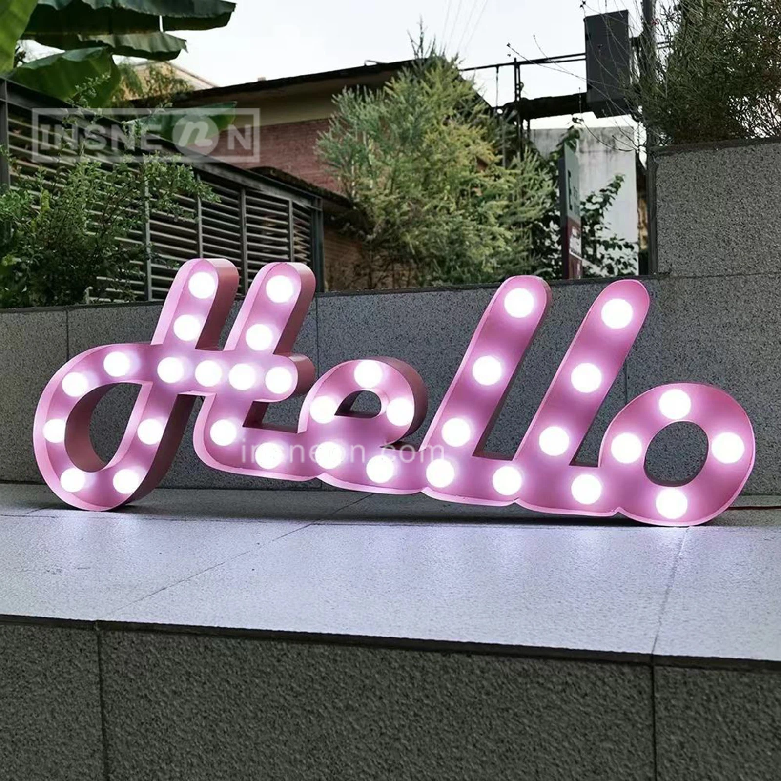 Lámpara LED con letras 3D para alfabeto, 26 letras en inglés, marquesina, letras para el hogar, boda, decoración de pared interior y exterior, luces nocturnas