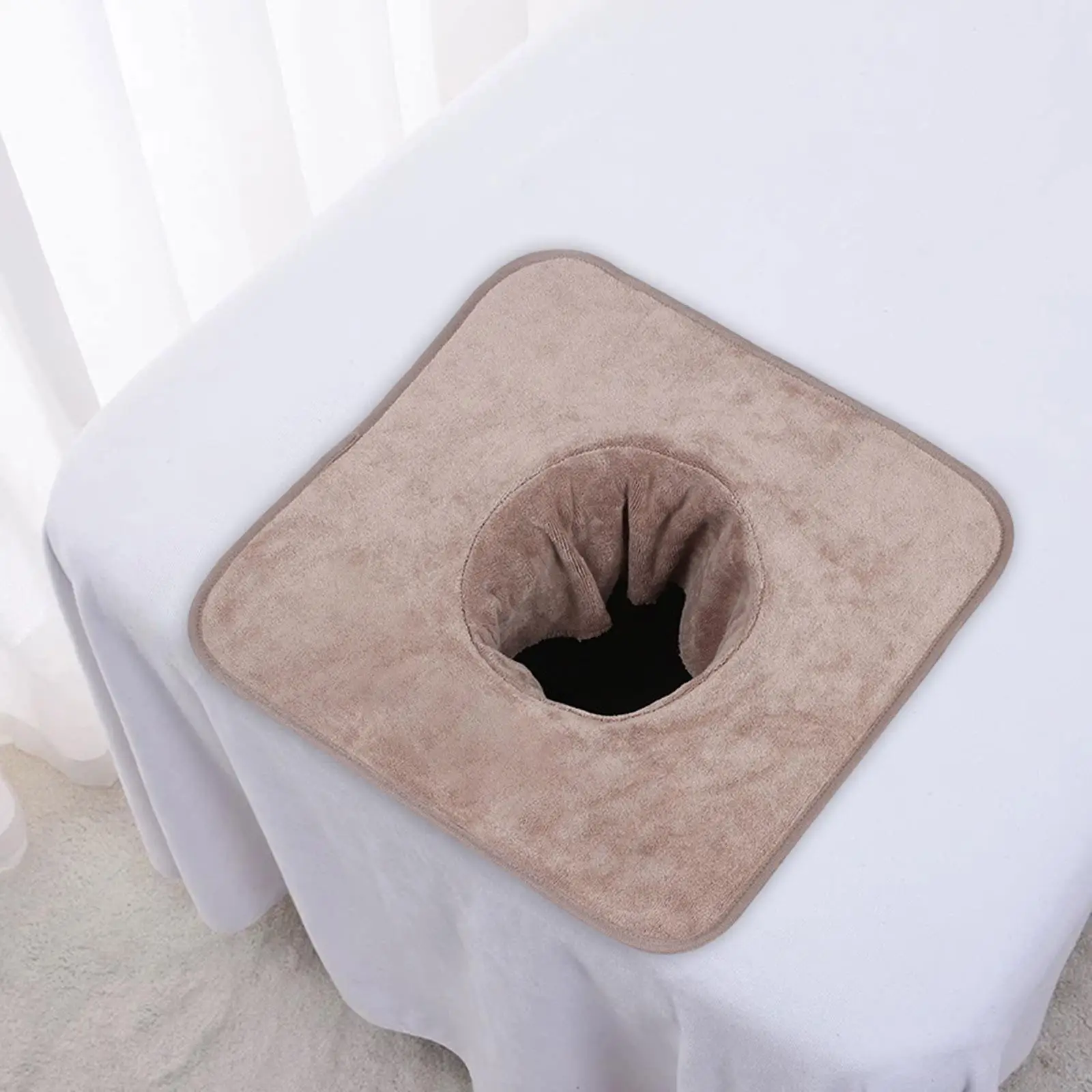 Beauty Salon Massage Table Sheet Cover Fiber Head Curtain Pad Perforated Soft Washable for Spa Massage Bed