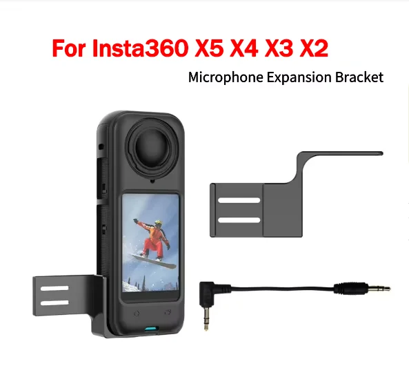 

Microphone Expansion Bracket For Insat360 X5X4/X3/X2 with Adapter Cable + Cold Shoe Extension Mount Adapter