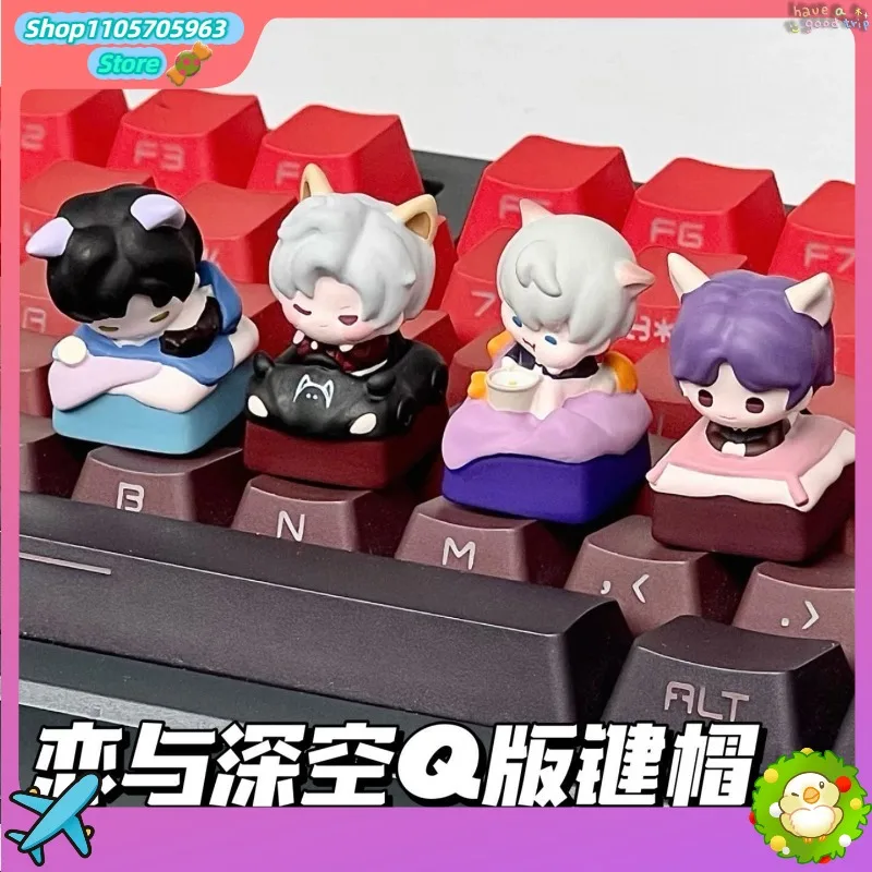 Love and Deepspace Q Version 3D Artisan Keycap Sylus Rafayel Xavier Zayne Cute Stereo Key Cap for Mechanical Keyboard Fans