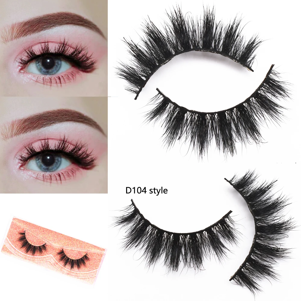 D104 cils de vison cils moelleux faux cils 3D cils de vison sans cruauté entrecroisés cils vaporeux maquillage Extension de cils