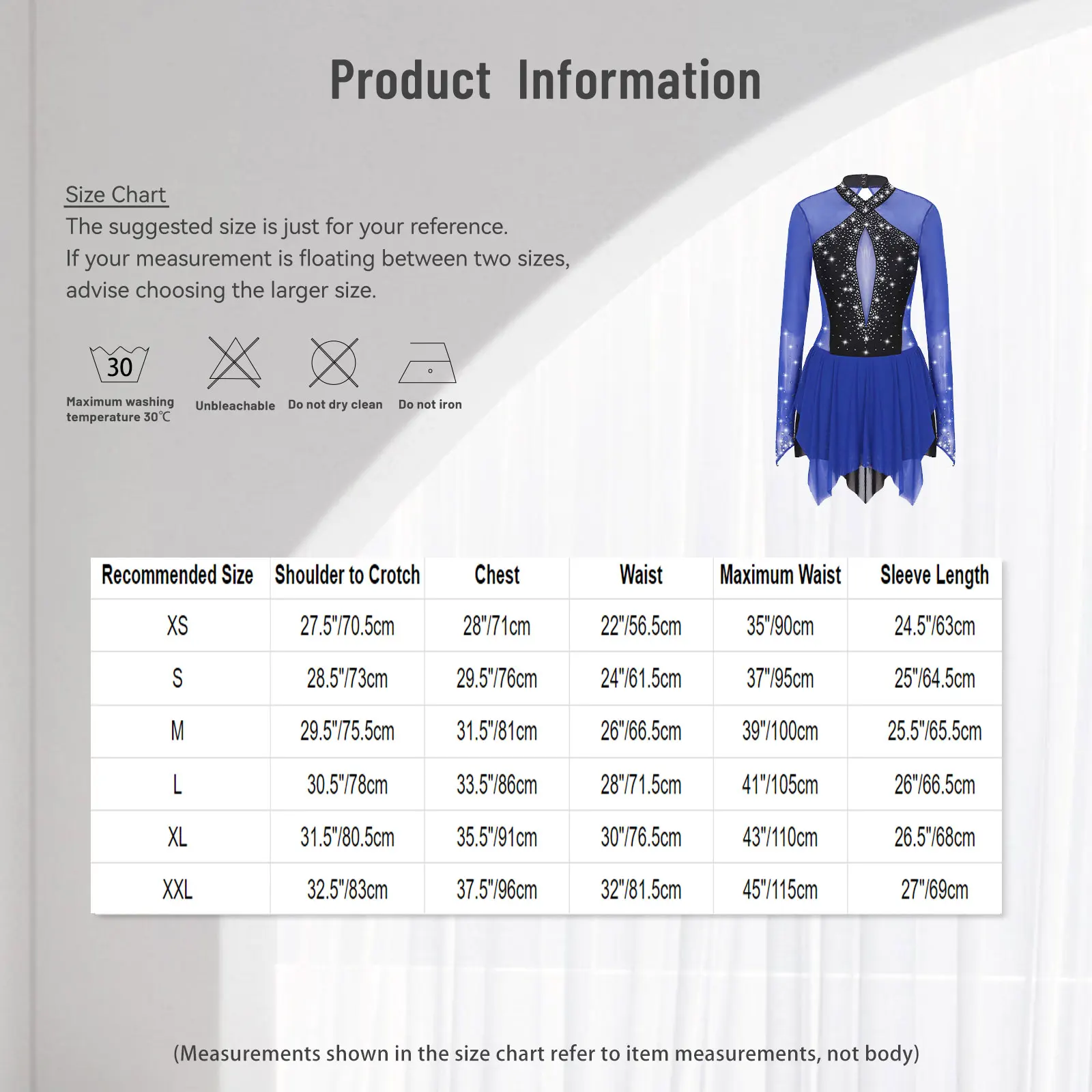 Robe de danse à strass scintillants pour femmes, couleur contrastée, Patchwork, ourlet irrégulier, trou de serrure au dos, manches longues, vêtements de danse de Ballet