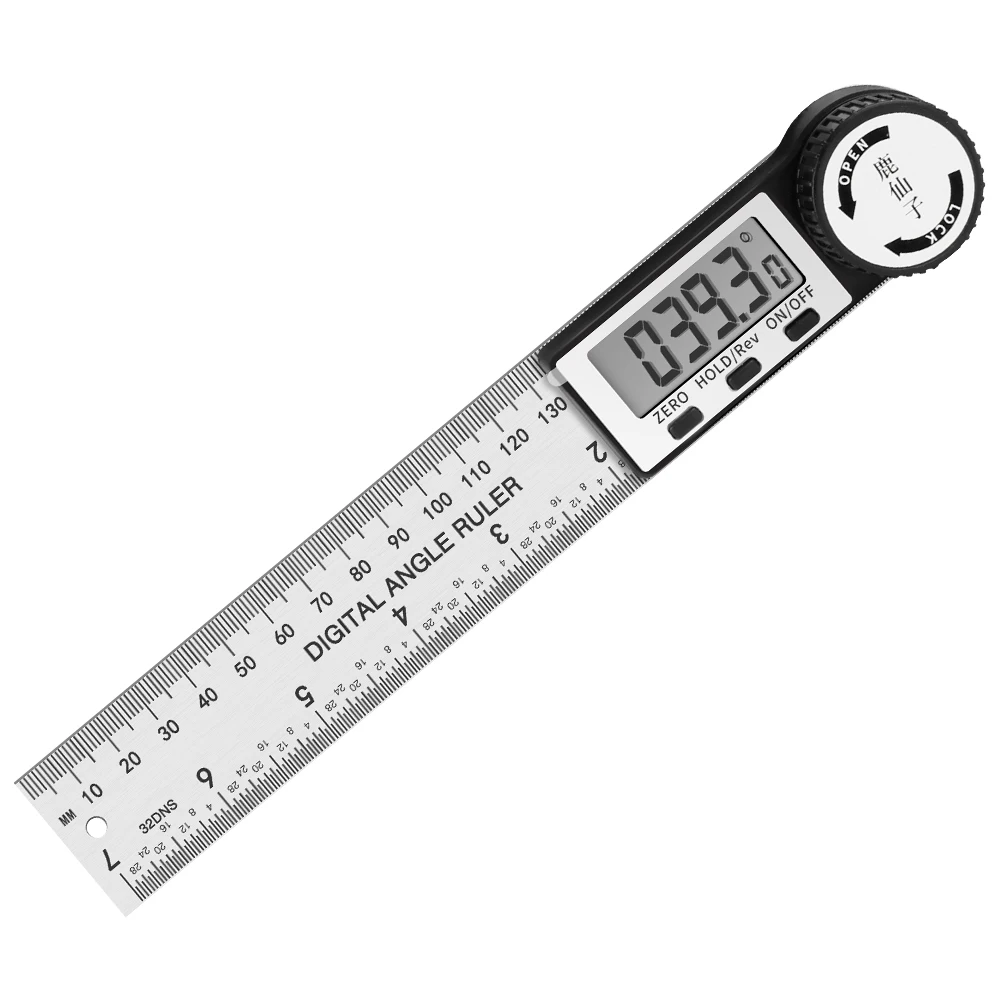 LUXIANZI Stainless Steel Digital Protractor Angle Gauge Ruler 200mm 300mm 500mm Carpenter Measurement Tool Electronic Goniometer