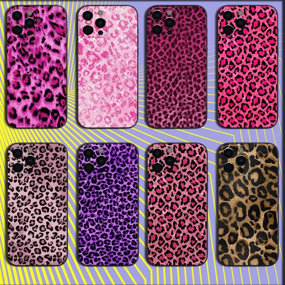

Leopard Cheetah Print Phone Case For iPhone 16 15 14 13 12 11 Pro Max Mini X XS SE 7 8 Plus 16E Shockproof Non-Slip Cover Fundas