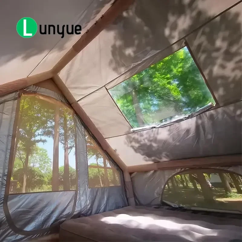 Spacious Inflatable Camping Tent Waterproof Breathable with Skylight for Family Beach Picnic Backyard Outdoor Activities