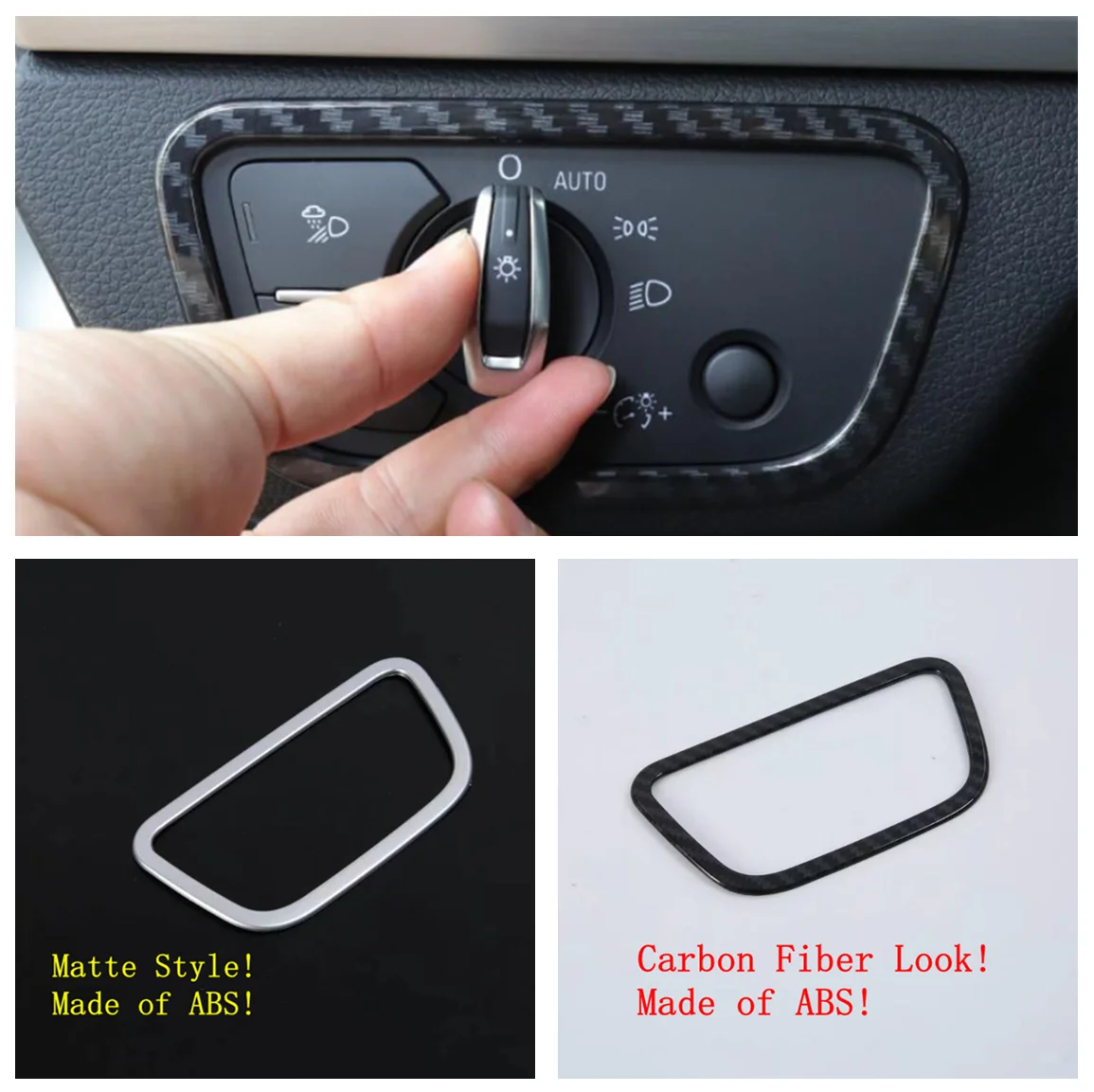 

For Audi Q5 2018 - 2022 Accessories Front Head Lights Headlights Switches Button Molding Cover Kit Trim 1 Pcs / ABS