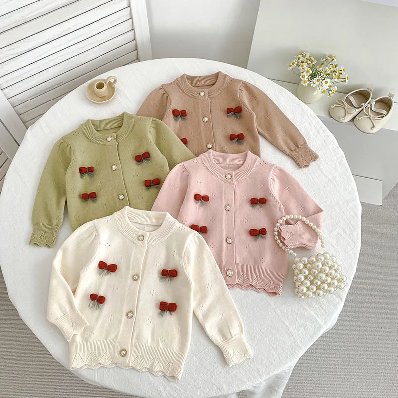 

2025 New Autumn Winter Baby Girl Knitwear Fashionable knitted Cardigan Top Coat Toddler Kids Clothing Outerwear Warm Sweater