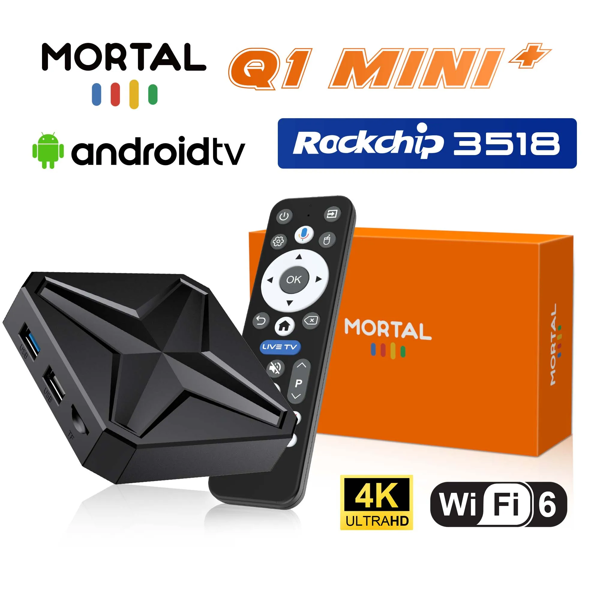 The upgraded Q1 mini+ RK3518 smart Android TV box Google BT5