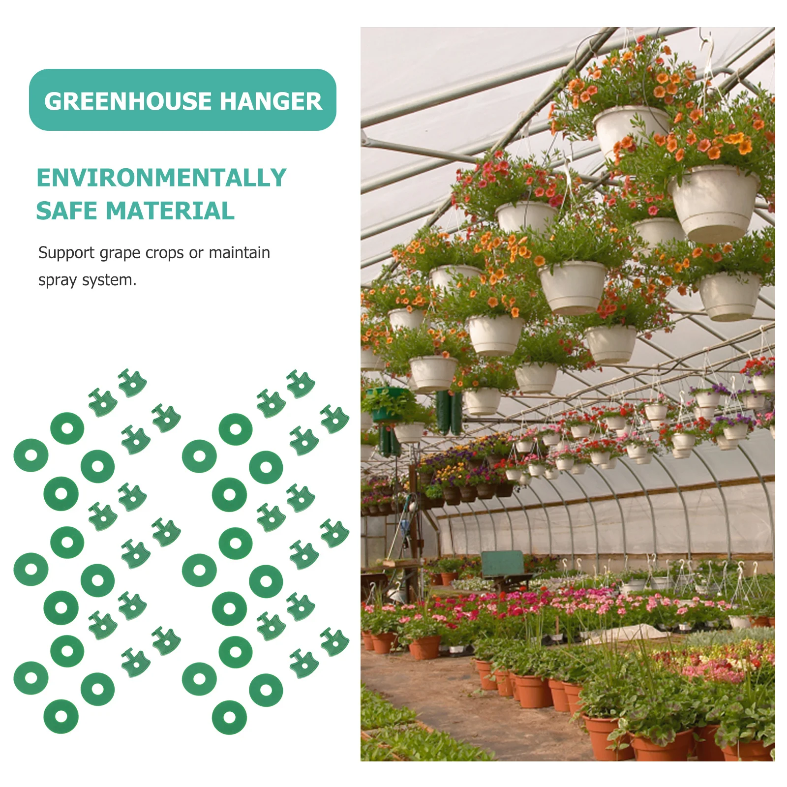 

50Sets Greenhouse Clip Heavy Duty Aluminum Hanger for Plant Support Organizing Growing System Accessories Greenhouse Clip