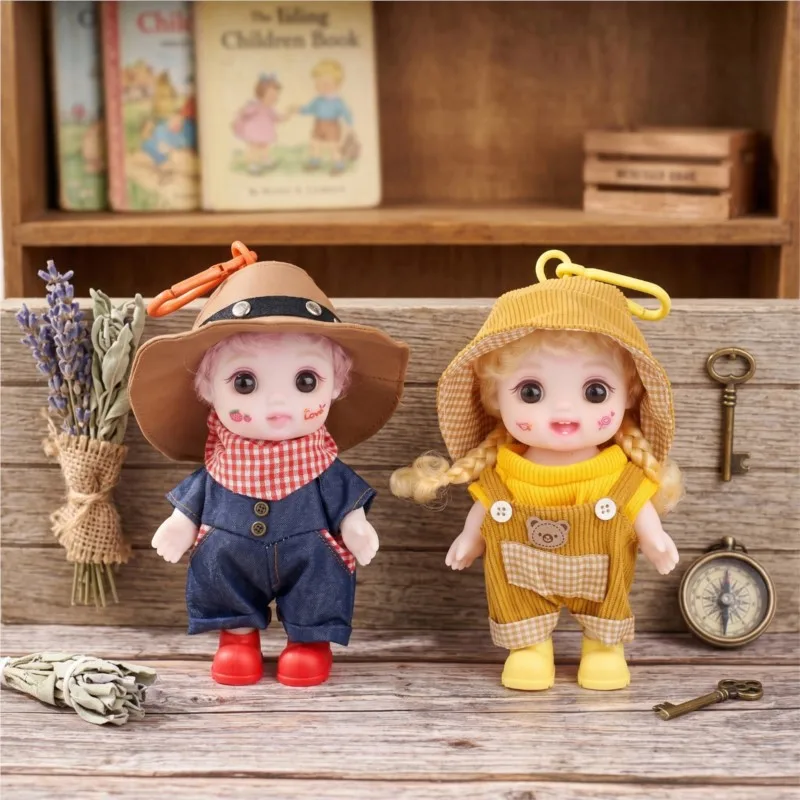 

17cm Cute Doll Keychain Pendant Big Eyes Joints Movable Dress Up Girl Princess Doll Toys With Clothes Girls Playing House Toys