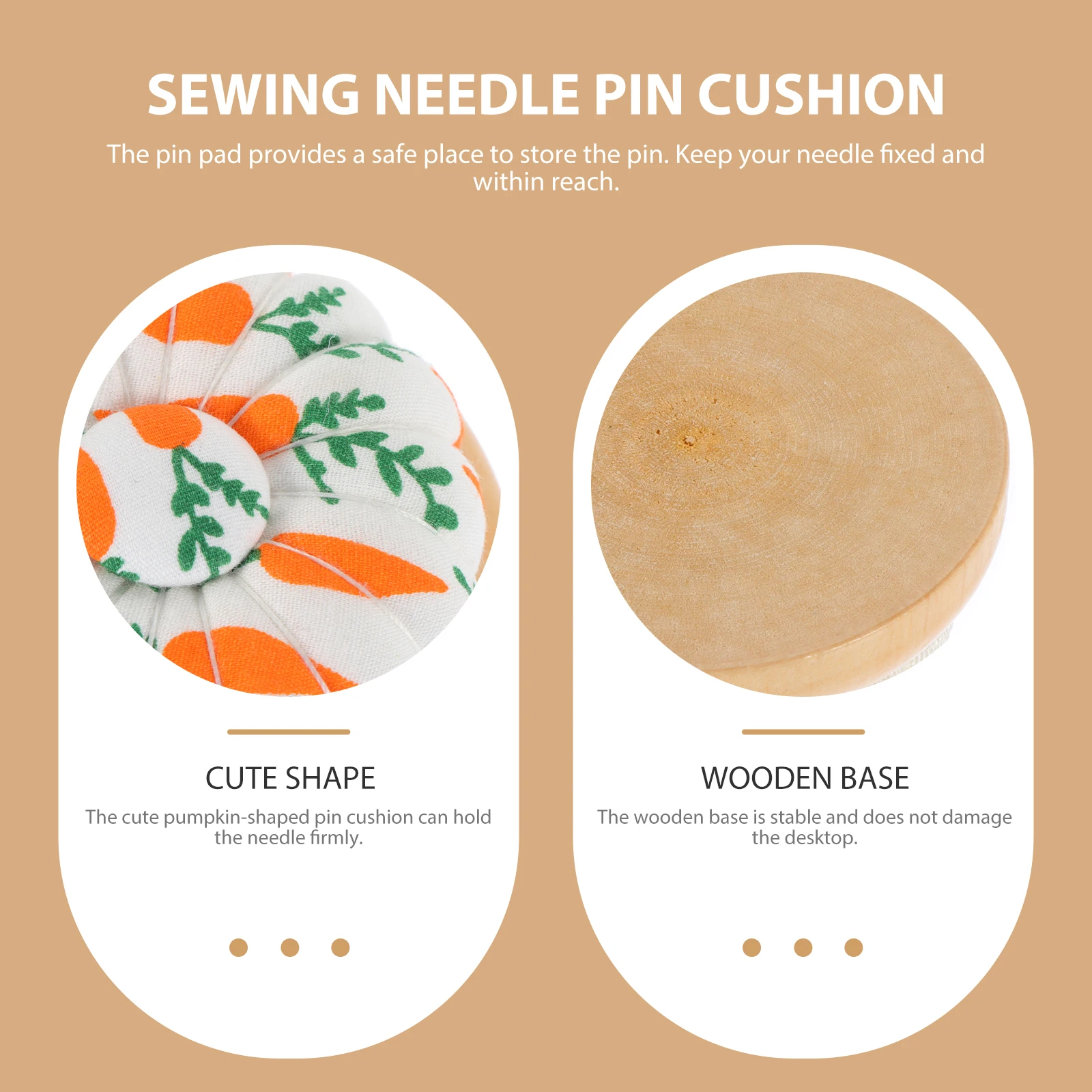 

Pumpkin Shaped Needle Cushion for Sewing Pins Portable Pin Holder Pad Ideal for DIY Handcrafts and Home Use Needle Cushion