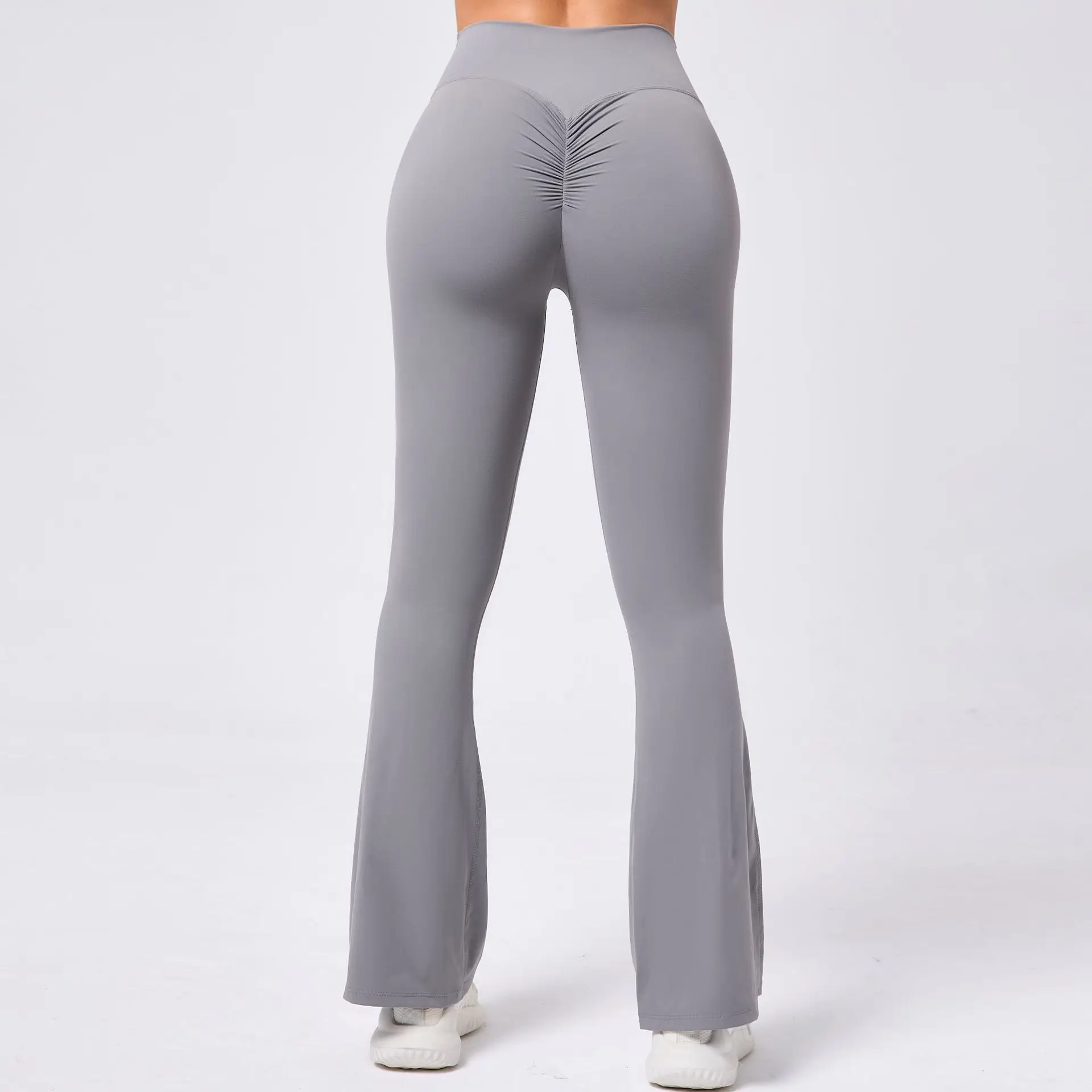 Women Yoga Bell-bottoms Tight Scrunch Butt Lifting Dance High Waist Tights Sport Pants Gym Running Breathable Fitness Leggings