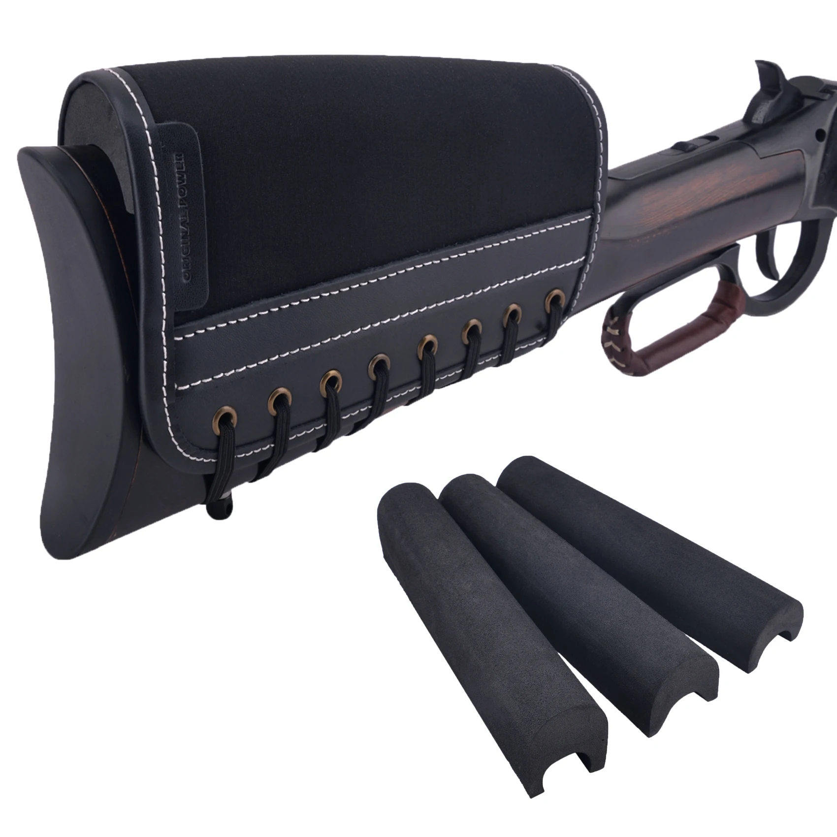 Leather Rifle Cheek Rest Riser Pad Tactical Shotgun Buttstock With 3pcs Adjustable EVA Foam For Shooting Hunting Gun Accessories