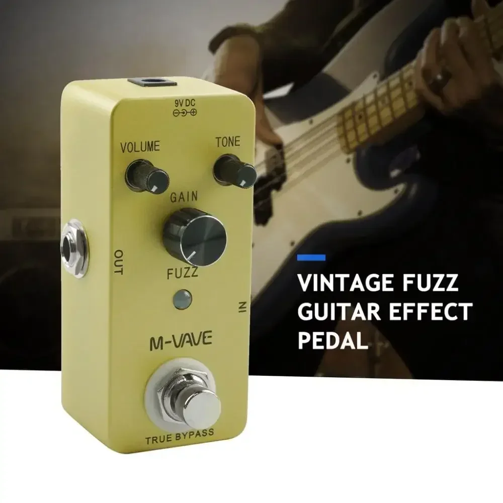 

M-VAVE FUZZ педаль эффектов для электрогитары, винтажная FUZZ, теплый и круглый искажений, моноблочный эффект, педаль True Bypass, часть гитары