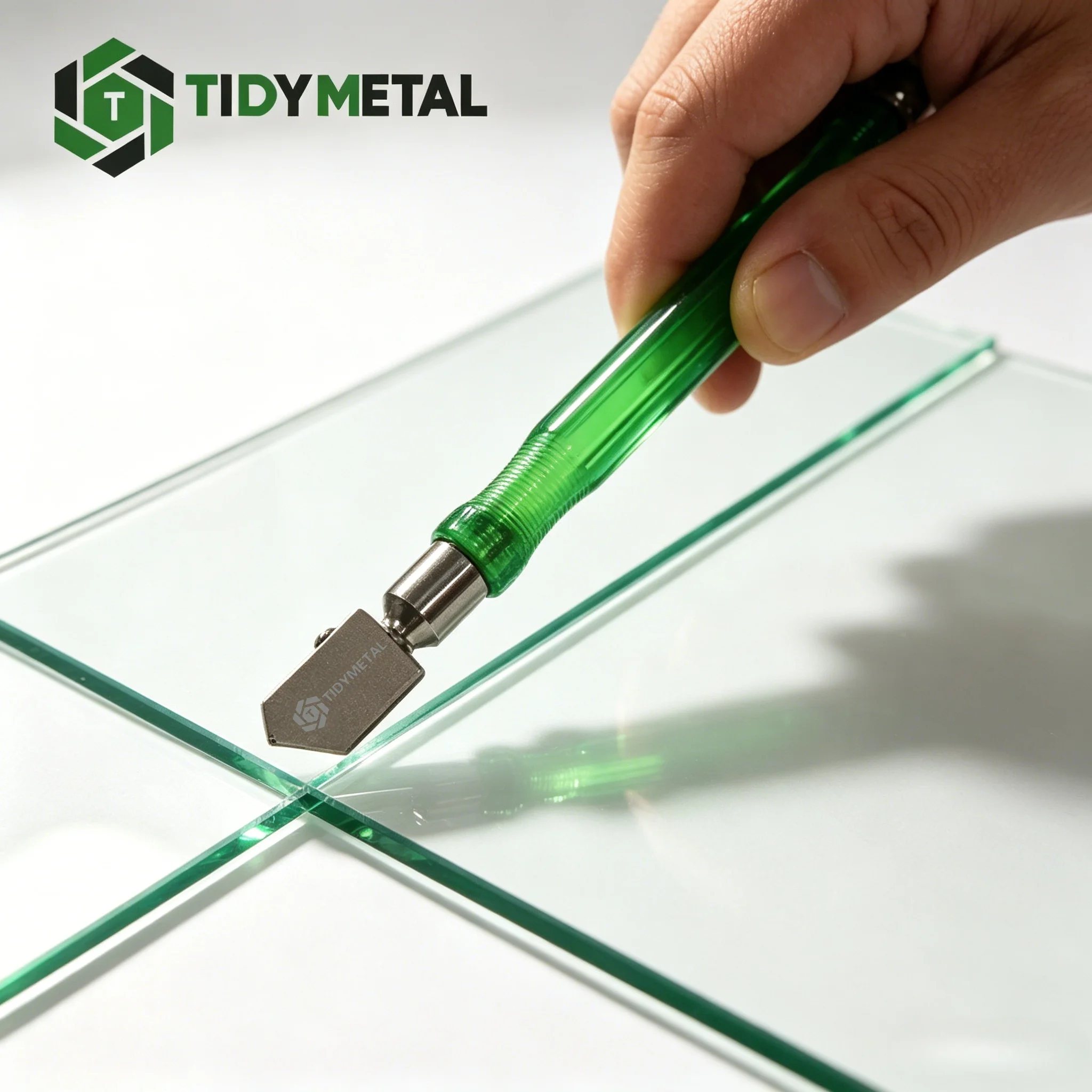 TIDY Glass Cutter Tool Green Handheld Manual Glass Cutter for Home DIY Diamond Roller Wheel Cuts Glass & Mirror 3-12MM