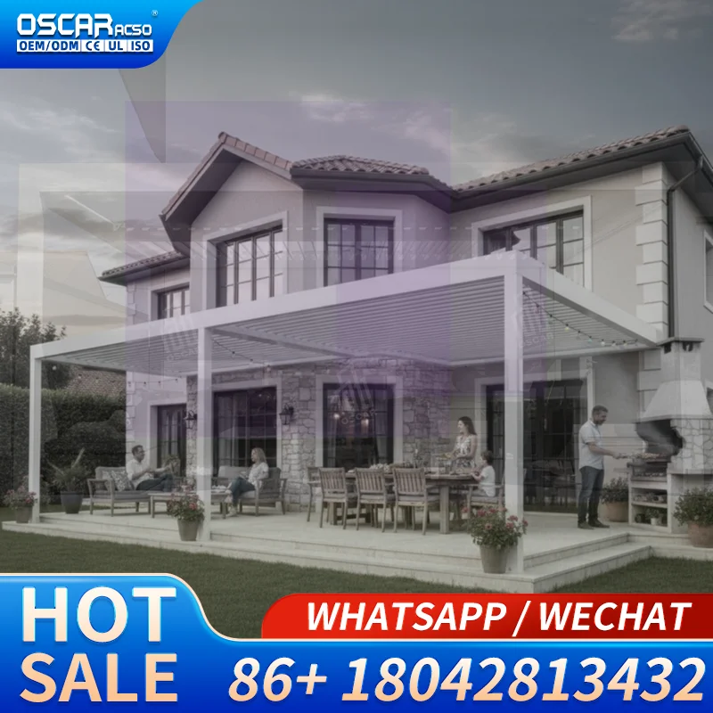 Outdoor Motorized Aluminium  Luxury Winter Gazebo Sunroom For Garden Patio Yard Competitive Price Pergola