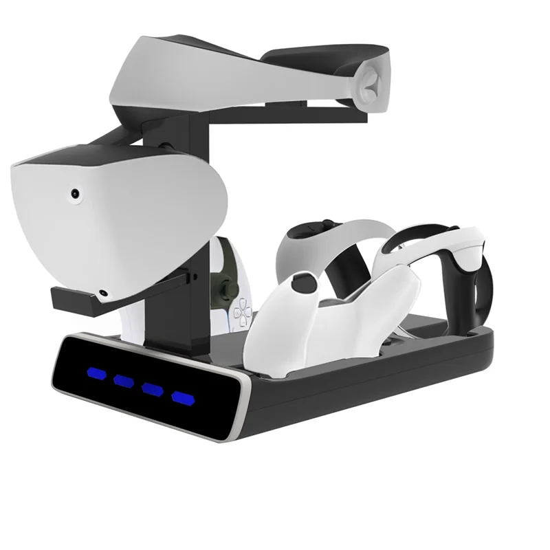 

Практичная зарядная база с ручкой PS VR2, подставка для хранения шлема VR2, многофункциональное зарядное устройство, зарядная база с ручкой PS5