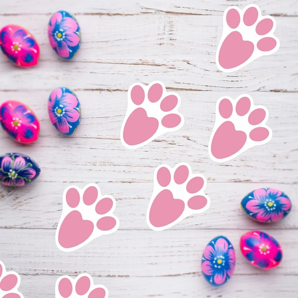 

24pcs Easter Rabbit Footprints Sticker Floor Stickers Clings Decals Easter Bunny Feet Decal Window Clings PVC Ceiling Mural