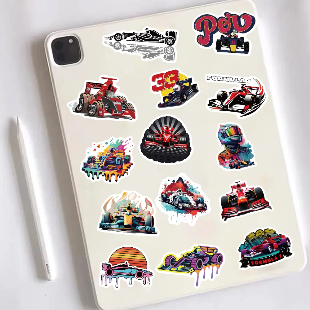 50pcs F1 Formula One Racing Stickers Notebook Luggage Skateboard Motorcycle Bicycle Helmet Cool Stickers Decoration Waterproof