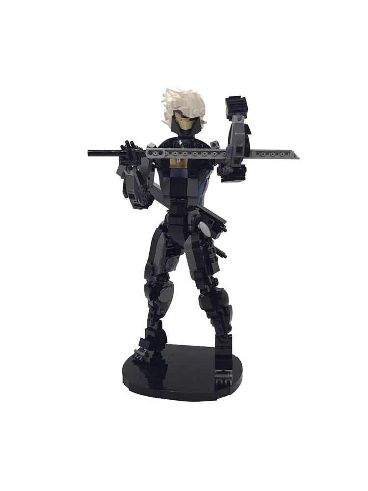 

Строительные блоки Киборг Ниндзя MOC, шарнирный мастер меча с красной курткой, научно-фантастическая фигурка для любителей взрослых