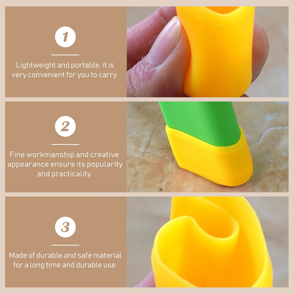 

8pcs Chair Leg Floor Protectors Non-slip Rubber Feet Furniture Covers Yellow Durable Safe Material Practical Use Popular
