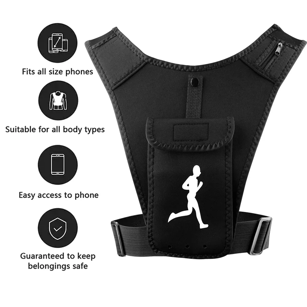 XQQMXX 1Pcs Running Vest Phone Holder for Men Women, Cell Phone & Key Pouch, Hydration Vest Train Free Workout Gear -Lightweight