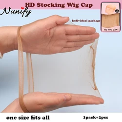 Hd Wig Cap 2Pcs/Pack Hairnet Invisible Stocking Wig Cap New Wig Weave Cap Stretch Nylon Hair Cap For Making Wig Accessories Hot