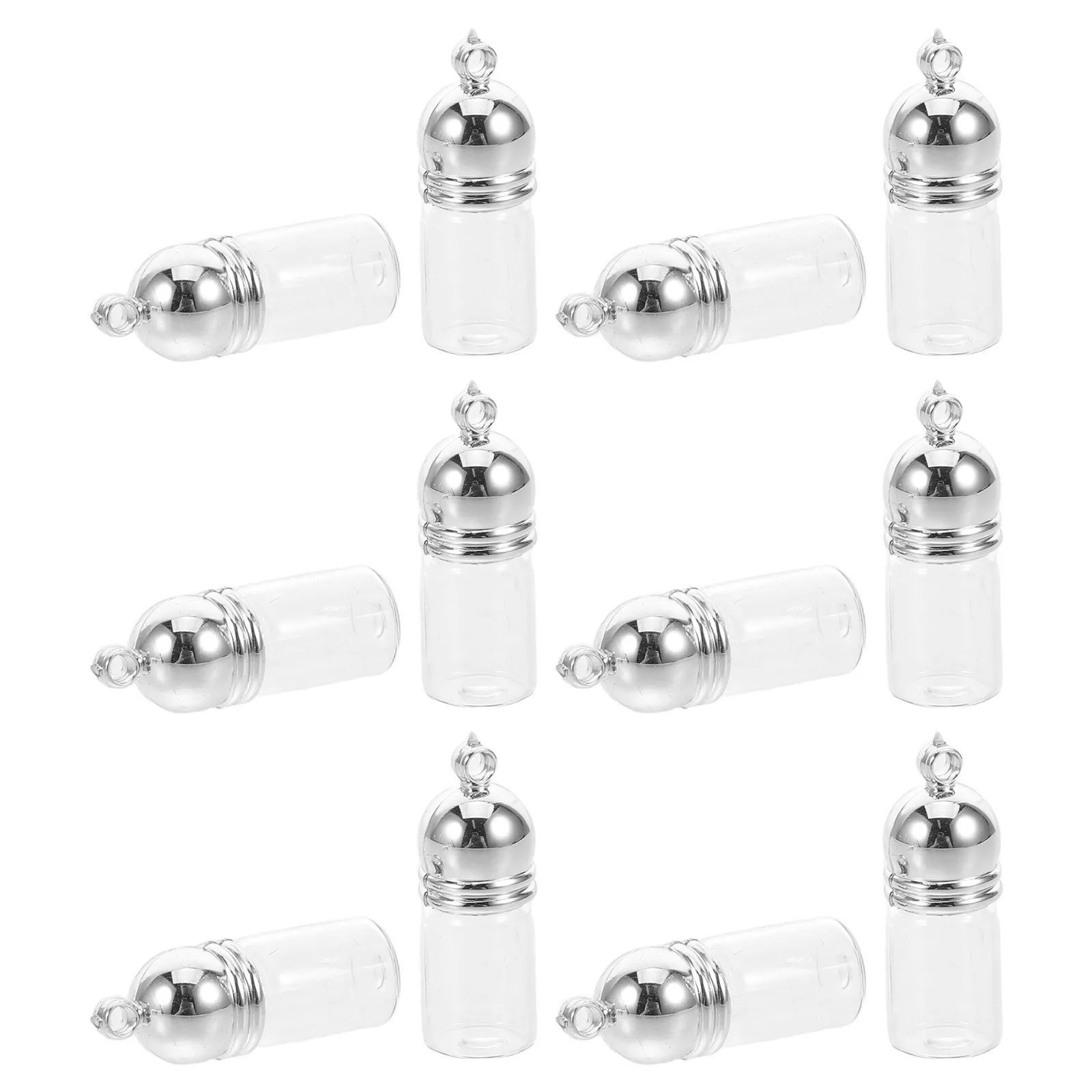 

12Pcs Essential Oil Bottle Pendant Mini Glass Vial Charm Transparent Hanging Bottle for Aromatherapy Perfume Container Travel