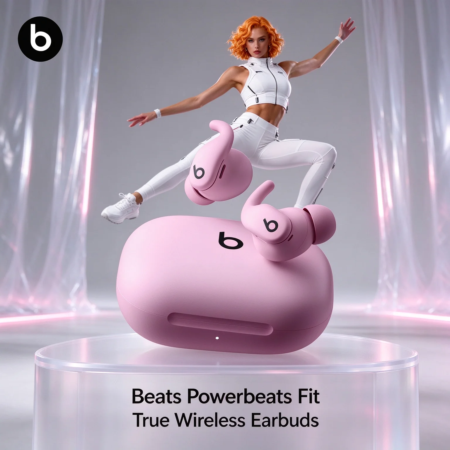 Beats Powerbeats Fit Noise Cancelling Earbuds, Flexible Secure Wingtips, Multi-Size Eartips for Stable Non-Slip Workout Wear