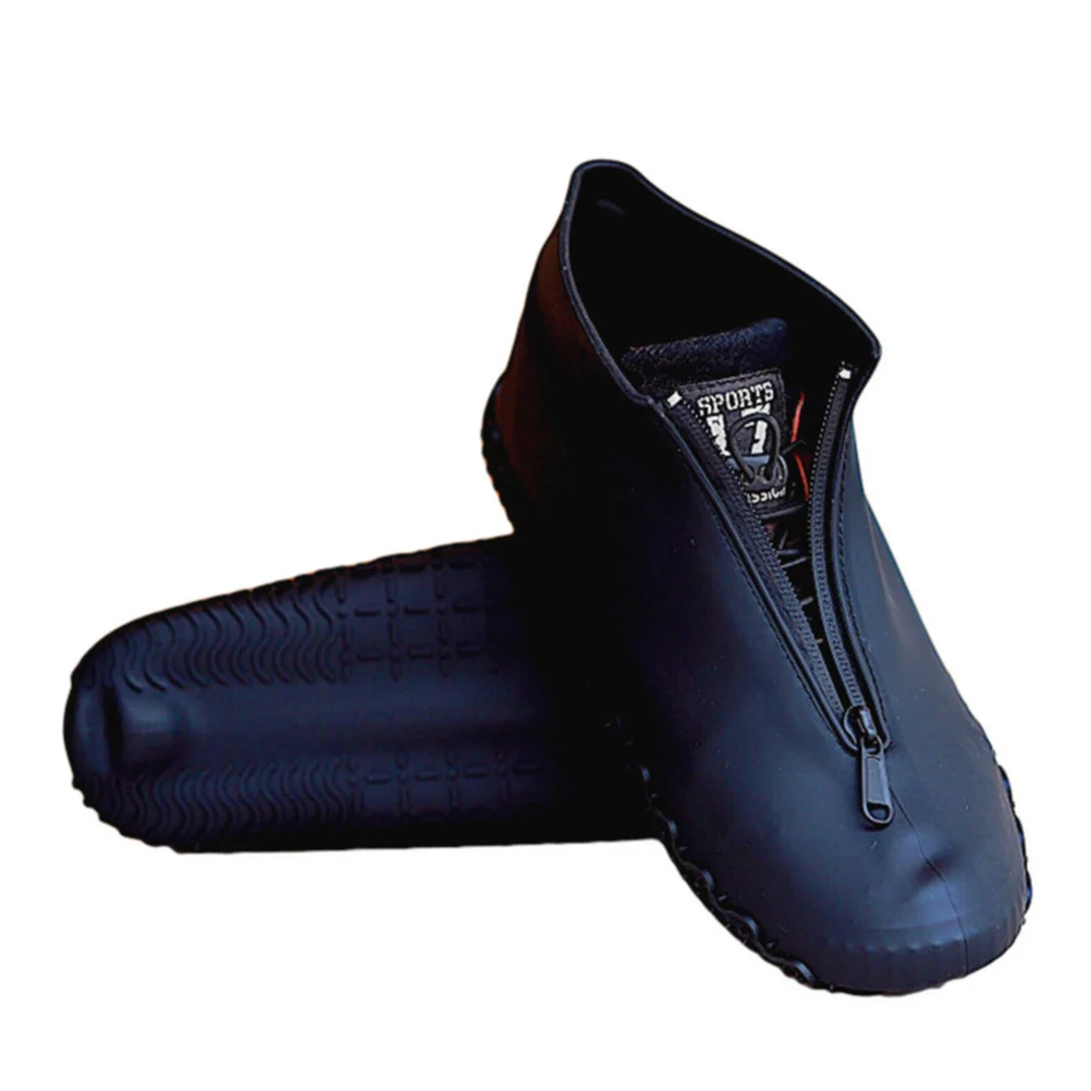 

1Pair Foldable Waterproof Shoe Covers Anti-Slip Rain Protection for Shoes Outdoor Use Reusable Mud Guard Black Size M