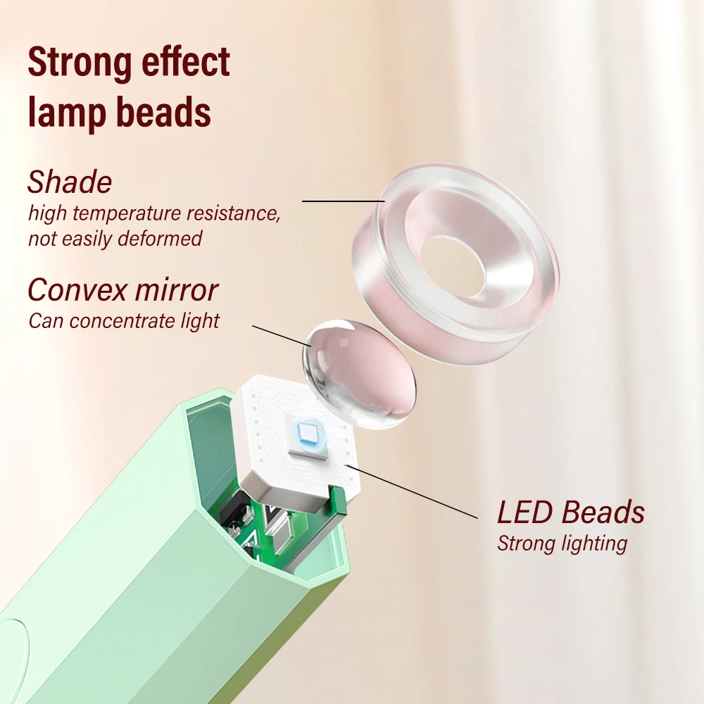 타이밍 디스플레이 휴대용 미니 네일 램프 젤 광택제, 빠른 건조 손전등 펜, USB 네일 드라이어 기계, UV LED 네일 램프